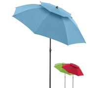 derby Ombrellone da 200 cm, ombrellone per spiaggia, balcone e terrazza, regolabile in altezza, con protezione UV, ombrellone pieghevole, per spiaggia e piscina all'aperto, ombrellone da spiaggia, Blu