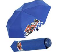 Derby Ombrellone per bambini, mini ombrello tascabile, colore blu, Auto, 90 cm, Ombrello tascabile apribile