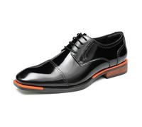 Derbys Formali in Vera Pelle da Uomo Scarpe Stringate Basse Affari Casuale,Nero,46