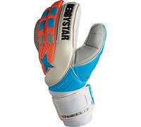 Derbystar Guanti da Portiere Goalie, Unisex, Torwarthandschuhe Goalie, Weiß/Orange/Blau, 8.5