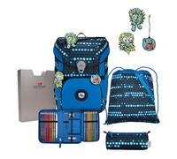 DerDieDas ErgoFlex Easy - Set di 5 zaini per la scuola Superflash, colore: Blu Robot, Blue Robot, Taglia unica
