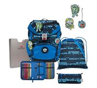 DerDieDas Set di zaini ErgoFlex Superflash 5 pezzi. Blue Robot (TAS039686)