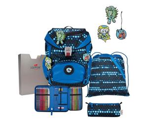 DerDieDas ErgoFlex Exklusiv Superflash Schulranzenset 5-Teilig Blue Robot, Robot blu, Gioco ErgoFlex Superflash