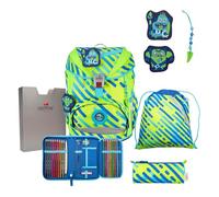 DerDieDas ErgoFlex - Set di 5 zaini per la scuola, motivo: Monster, Neon Monster, ErgoFlex Neon Set