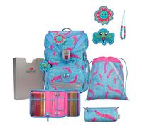 DerDieDas ErgoFlex Superlight - Set di 5 zaini per la scuola Happy Pixel, Happy Pixel, Set per la scuola