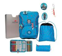 DerDieDas zaino della scuola ErgoFlex Easy Superflash Set 6 -pezzi Blue Ice