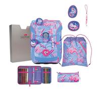 DerDieDas zaino della scuola ErgoFlex Easy Superflash Set 6 -pezzi Magic Unicorn celeste