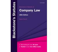 Derek French Blackstone's Statutes on Company Law (Tascabile)