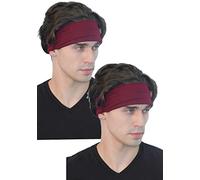 Deresina 2pc Fascia per Capelli, Extra Large in Bambu, Elasticizzato, Unisex, Ideali per Quotidiano, Sport e Perdita Parziale dei Capelli (Pianura Bordeaux Uni - Taglia Unica)