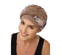 Deresina Aura - Turbante per pazienti oncologiche, copricapo in bambù, traspirante, morbido, marrone, Taglia unica
