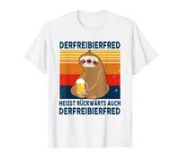 Derfreibierfred | Freerfred | Beer Drinker Sloth Beer Maglietta