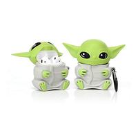 Derhom - Custodia Protettiva in Silicone per Airpods Apple 1 e 2 [Serie Guerre Stellari] (Baby Yoda Grey)