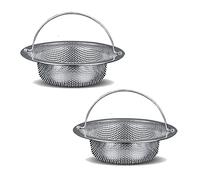 DERJDISF 2 Pezzi Filtro Lavello Cucina Acciaio Inossidabile Filtro Lavello con Manico per Bagno Vasca Doccia Cucina Tappo di Scarico Trattiene Capelli Strainer（11 x 8 x 2 cm）