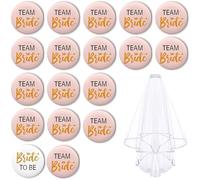 DERJDISF Addio Al Nubilato - Kit Squadra della Sposa - Accessori di Festa Perfetti con Spille e Velo per Sposa e Amiche