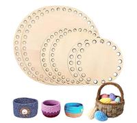 DERJDISF Fonduta Cesta per Legna - Kit Creativo per Uncinetto e Borse Fai-da-te con Basi in Legno per Decorazioni, Fettuccia e Filati di Alta Qualità