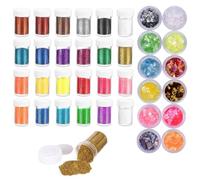 DERJDISF Glitter - Set di Glitter Fini e Grossi, 36 Colori Assortiti, Ciondoli Versatili per Slime e Paillettes per Unghie per Capelli, Trucco Glitterato, Slime, Stampi in Resina e Altro Ancora!