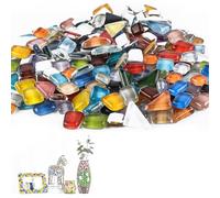 DERJDISF Tessere Mosaico - 400g di Mosaico Piastrelle di Cristallo Colorate Miste, Kit Mosaico per Progetti Fai-da-Te, Decorazione di Cucine e Bagni (Serie Mix Colore)