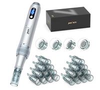 Derma Pen M7S Microneedling Pen, kit wireless Dermapen Microneedle con 18 cartucce di aghi per penna dr (6 pin, 24 pin, 36 pin, R-Nano) ricaricabile a 6 velocità di tipo C per la cura della pelle del