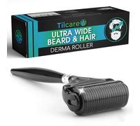 Derma Roller Ultra Largo per Barba e Capelli (1 Confezione) di Tilcare - Derma Roller in Titanio 0,25mm - 1200 Microneedles in Titanio Grado A Sterili