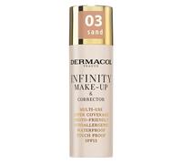 Dermacol Infinity Make-Up & Corrector fondotinta e correttore ad alta coprenza 2in1 20 g tonalità 03 Sand