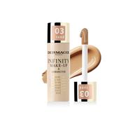 Dermacol Infinity Make-Up & Corrector fondotinta e correttore ad alta coprenza 2in1 20 g tonalità 03 Sand