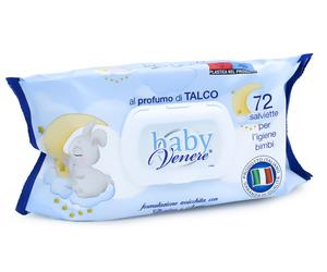 Dermacotone Venere - Baby Salviette Bambini per Pelli Sensibili Profumo Talco, 72 Salviettine