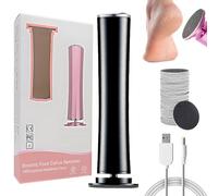 Dermaglide Pro - Rimozione per calli Derma Glide, delicato Dermaglite Pro Callus Remover, efficace lima per calli Footglow con 60 pezzi di pastiglie per carta sandpaper piedi lisci dopo (nero)