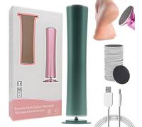 Dermaglide Pro - Rimozione per calli Derma Glide, delicato Dermaglite Pro Callus Remover, efficace lima per calli Footglow con 60 pezzi di pastiglie per carta sandpaper piedi lisci (verde)