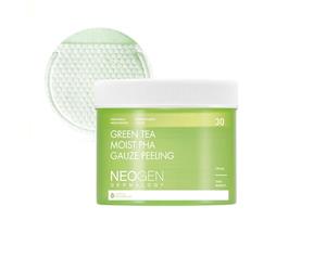 DERMALOGY by NEOGENLAB Tè verde umido PHA Garze Tamponi per peeling (30 pastiglie) - Peeling Pad esfoliante e lenitivo con AHA, BHA, PHA, LHA e tè verde e acido ialuronico - Cura della pelle coreana