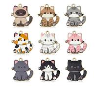 Dermalyx 20 pezzi portachiavi per gatti, simpatici portachiavi per tasche e ciondoli per borsa, piccoli regali per gli amanti dei gatti donne uomini, portachiavi Mi