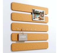 Dermalyx 5 pezzi strisce autoadesive per bacheca in sughero, 33x5 cm, Con spilli, Per ufficio, camera dei bambini e casa, Oro Bronzo, Alternativa alla bacheca in sughero