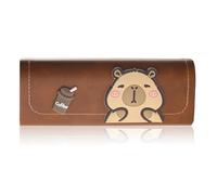 Dermalyx Capybara Astuccio Per Occhiali, Custodia Portatile Per Occhiali Da Sole, Vintage Marrone Portaocchiali, Leggero Guscio Rigido Occhiali Da Viaggio, Elegante Custo