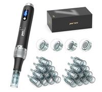 Dermapen M7S Microneedling Pen, kit Dermapen wireless con 20 cartucce di ricambio aghi per Dr Pen M7S, 6 velocità regolabili, micro aghi microneedle per viso, cura della pelle, nero
