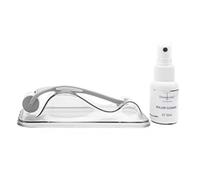 Dermaroller Homecare Set + Detergente per rulli - Rullo per microneedling con 162 aghi originali in acciaio inossidabile - Rullo per barba e viso da 0,2 mm per il microneedling professionale a casa