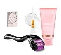 Dermaroller Viso & Capelli+Maschera Collagene ed EBOOK inclusa, 540 Micro Aghi 0,5 mm, Rullo di Bellezza per Stimolazione del Collagene, Cura Anti-Aging, Skin Care, Ripara Pelle Liscia e Brillante