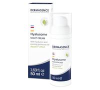 DERMASENCE Hyalusome Night Care 50 ml, Crema viso antirughe e maschera rigenerante 2in1, Crema viso Acido Ialuronico per trattamento intensivo, Crema viso notte con Pantenolo