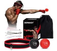 Dermasy Pallina per riflessi migliorata, palla da allenamento da boxe con fascia perfetta per reazione, velocità di pugni, abilità di combattimento, fitness, attrezzatura da boxe per adulti e bambini