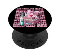 Dermatologia infermiera Derm Girl Coquette Bow nastro rosa PopSockets PopGrip Adesivo