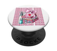 Dermatologia infermiera Derm Girl Coquette Bow nastro rosa PopSockets PopGrip Adesivo