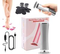 Dermave - Levigatrice elettrica per la rimozione dei calli dei piedi, con 60 dischi abrasivi, corpo in lega di alluminio, delicato e non ferito, esfoliazione della pelle morta secca e screpolata