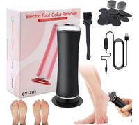Dermave, strumento elettrico per la rimozione dei calli dei piedi, senza dolore, con 60 dischi abrasivi, lima elettrica professionale regolabile per pedicure, per calli morti secchi, crepe (nero)