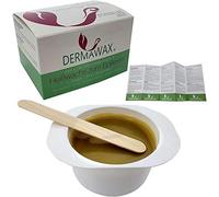 Dermawax 300 grammi Vaso di Cera Depilatoria a Caldo- Riscaldamento in microonde Con Spatula- Senza strisce Waxing- Ceretta Brasiliana- per uomo e donna