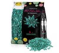Dermawax Perle di Cera Azulene- Depilazione Professionale e Indolore per Uomo e Donna, Adatte a Tutti i Tipi di Pelle, Viso, Ascelle, Braccia, Gambe, Bikini e Zona Intima (0,5 kg, Azulene)