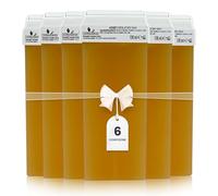 Dermawax Ricarica Ceretta Rullo Miele 6x100ml - Cartucce Cera Roll-On Universali per Depilazione Professionale con Strisce Depilatorie - Refill per Scaldacera (non incluso) - Made in Italy