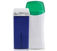 Dermawax Roll-On Set Scaldacera Professionale - Cartuccia Cera Calda Uva 100 ml con Biossido di Titanio - Depilazione Veloce per Gambe, Braccia, Schiena e Petto