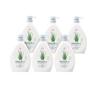 Dermomed, Crema di Sapone Mani Aloe, Rispetta la Pelle Rendendola Profumata e Morbida, con Acido Ialuronico, pH Neutro, Made in Italy, Dermatologicamente Testato, 6 Dispenser da 1L