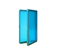 Dermonem Gradient Color Graded Card Protector con telaio in metallo, custodia magnetica in vetro per lastre BGS, scatola di immagazzinaggio per display UV e antigraffio Sport Gaming(Blu con verde)