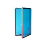 Dermonem Gradient Color Graded Card Protector con telaio in metallo, custodia magnetica in vetro per lastre BGS, scatola di immagazzinaggio per display UV e antigraffio Sport Gaming(Blu con viola)