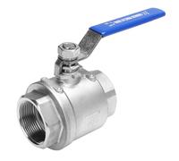DERNORD Valvola a sfera in acciaio inox 304 per porta completa, resistente, per acqua, olio e gas, con maniglie di bloccaggio blu (2,5" NPT)