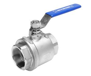DERNORD Valvola a sfera in acciaio inox 304 per porta completa, resistente, per acqua, olio e gas, con maniglie di bloccaggio blu (2,5" NPT)
